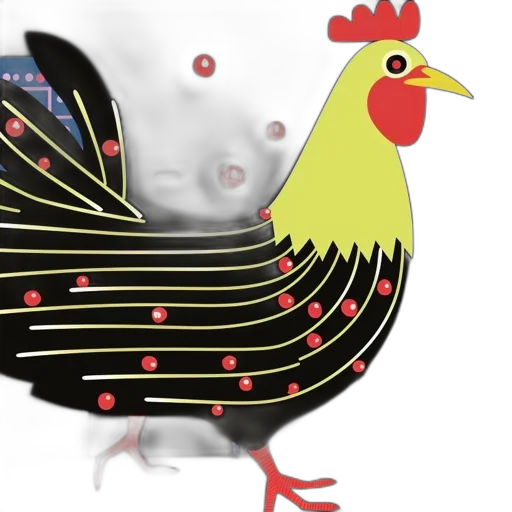concept art, large, yellow, rooster transparent PNG cut-out