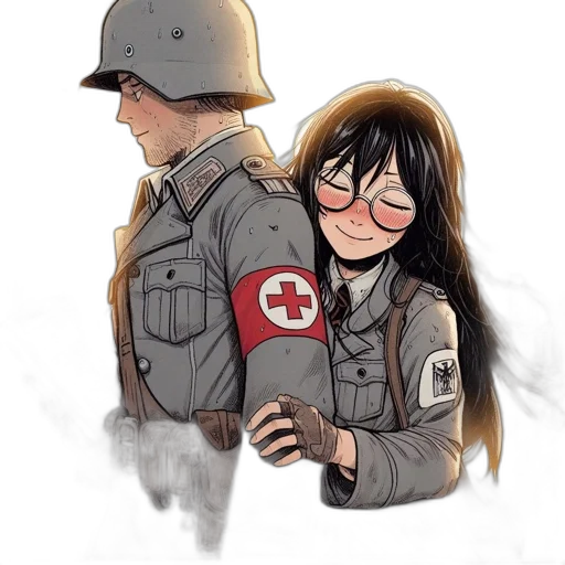 jacket, weapon, hat, watercolor transparent PNG cut-out