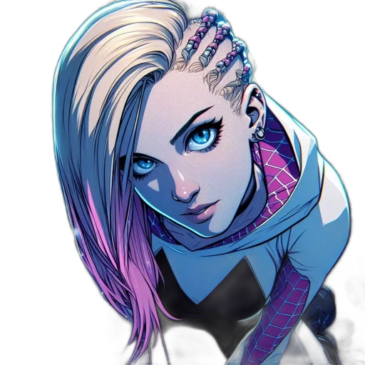 jacket, hair, comic book art, concept art transparent PNG cut-out