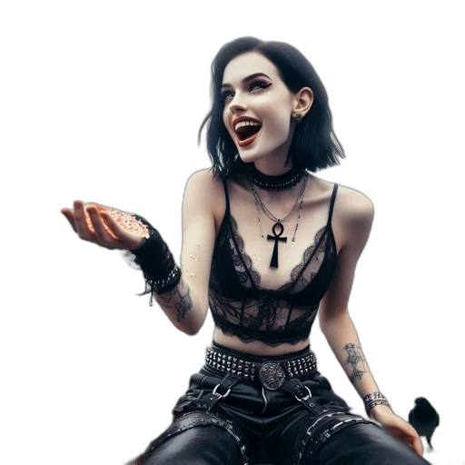 jewelry, cyberpunk, concept art, dark transparent PNG cut-out