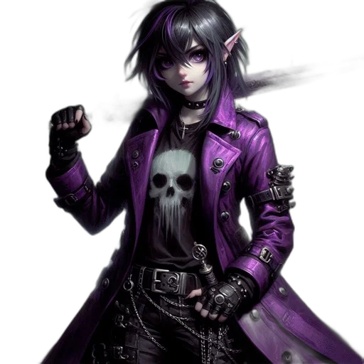 jacket, staff, weapon, fantasy art transparent PNG cut-out