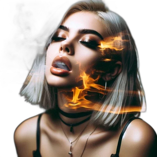 face, hair, mask, dragon transparent PNG cut-out