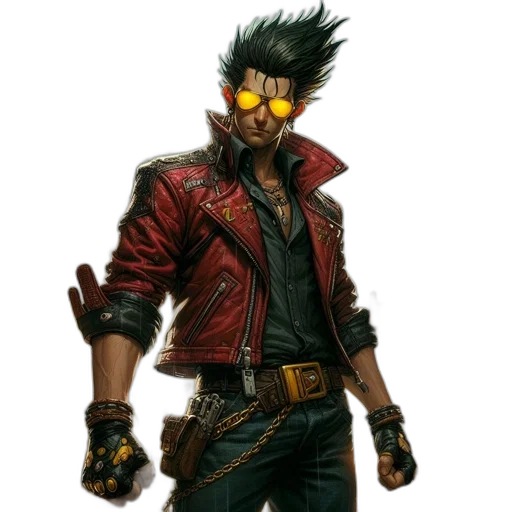 jacket, mask, weapon, concept art transparent PNG cut-out