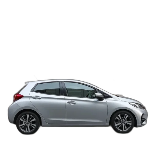 car, 3d render, silver, compact transparent PNG cut-out