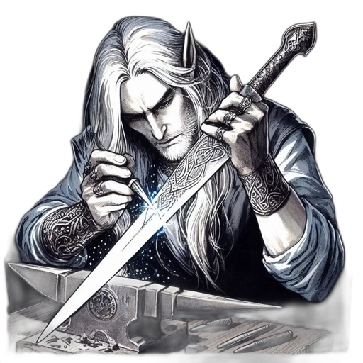 sword, staff, weapon, fantasy art transparent PNG cut-out