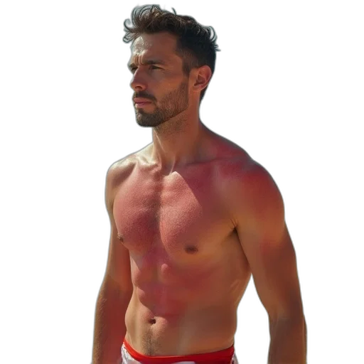 3d render, photorealistic, red, man transparent PNG cut-out
