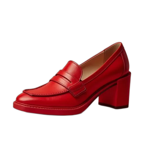 shoes, red, loafer, heel transparent PNG cut-out