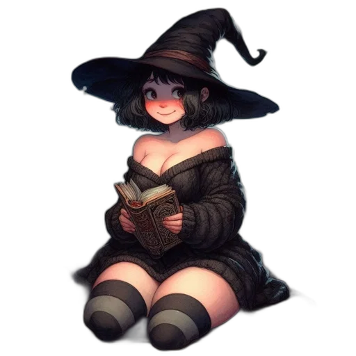 hat, dress, staff, creature transparent PNG cut-out
