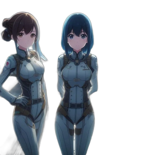 robot, anime, concept art, 3d render transparent PNG cut-out