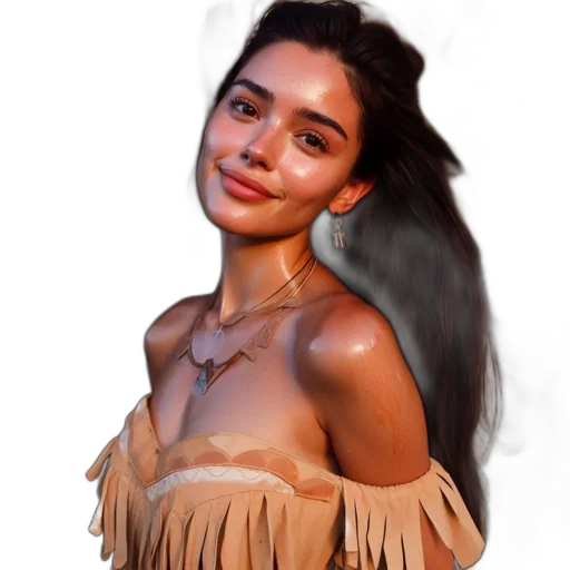 hair, face, dress, jewelry transparent PNG cut-out