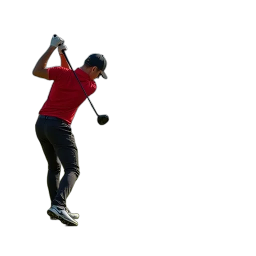 person, red, shirt, swinging transparent PNG cut-out