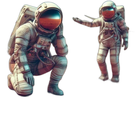 jacket, robot, staff, creature transparent PNG cut-out