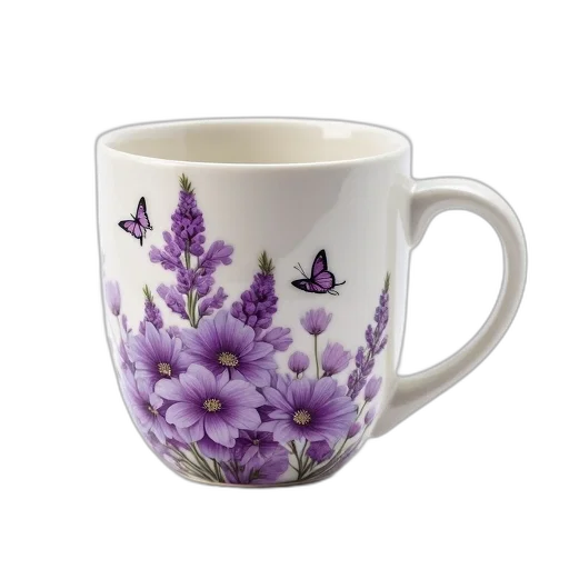 flower, photorealistic, white, ceramic transparent PNG cut-out