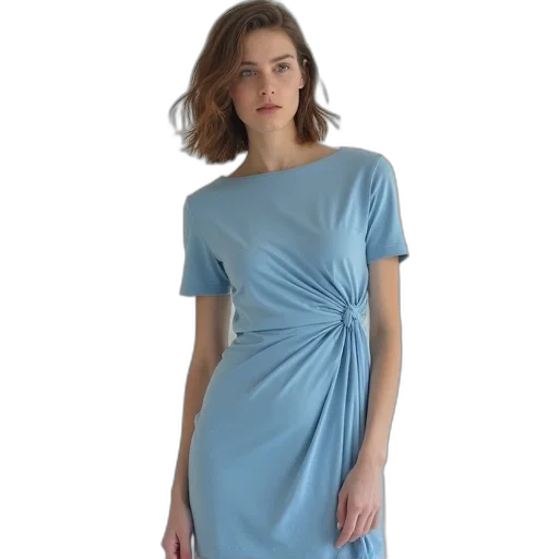 dress, blue, pastel, monochrome transparent PNG cut-out