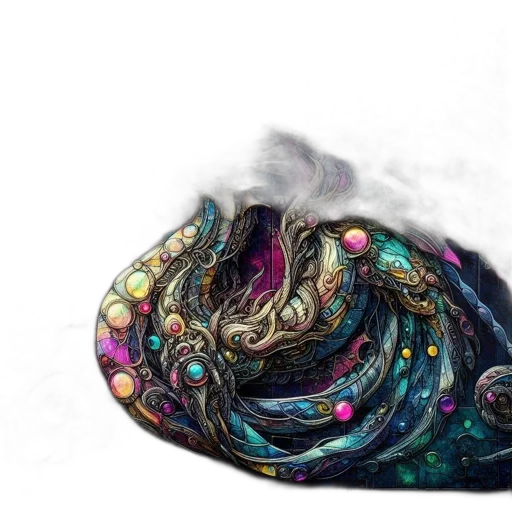 dragon, dress, flower, hair transparent PNG cut-out