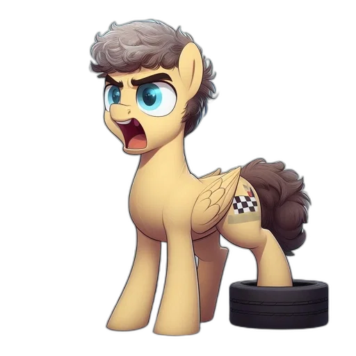 staff, animal, cartoon, 3d render transparent PNG cut-out