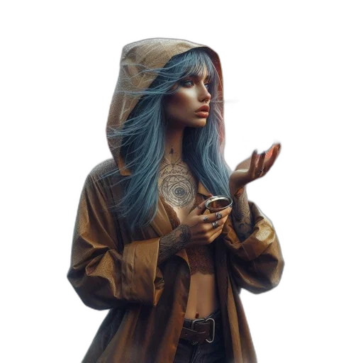 jacket, staff, dress, jewelry transparent PNG cut-out