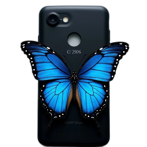 3d render, photorealistic, blue, butterflies transparent PNG cut-out