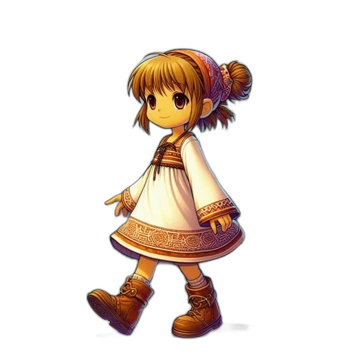 dress, staff, weapon, robot transparent PNG cut-out