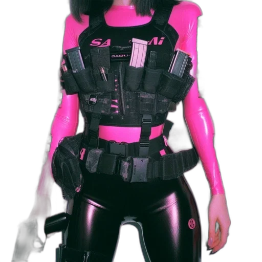 robot, weapon, cyberpunk, 3d render transparent PNG cut-out