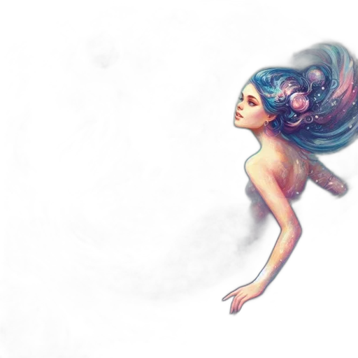 hair, creature, dress, concept art transparent PNG cut-out