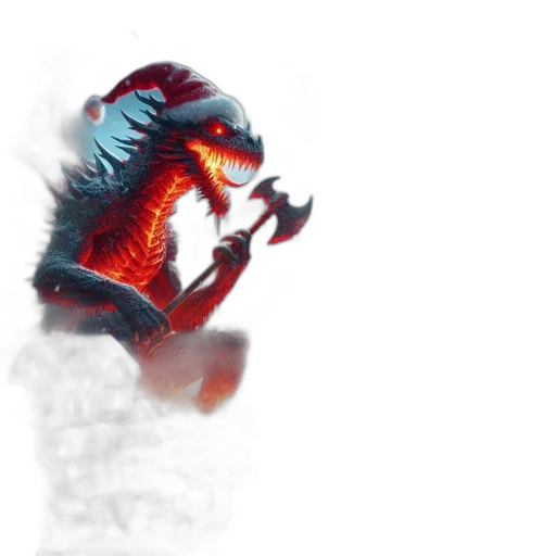 dragon, creature, staff, animal transparent PNG cut-out