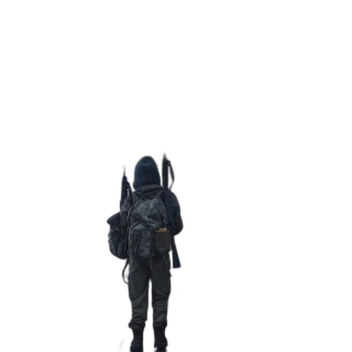 staff, jacket, robot, weapon transparent PNG cut-out