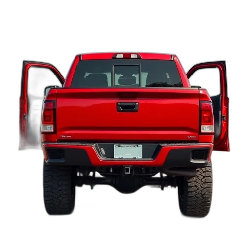 red, pickup, truck, has transparent PNG cut-out