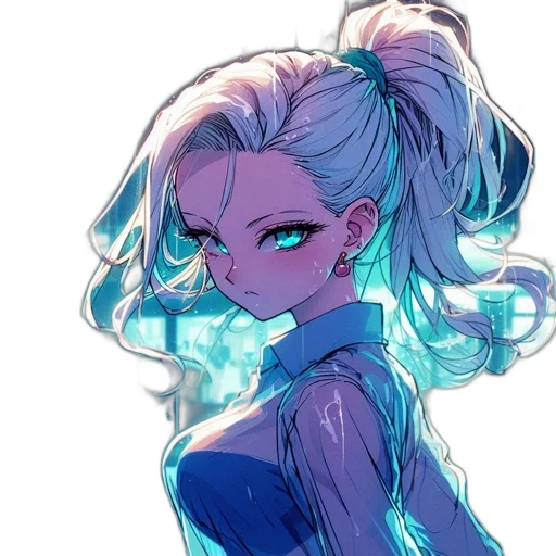 hair, face, staff, dress transparent PNG cut-out