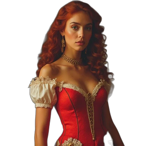 dress, crown, fantasy art, photorealistic transparent PNG cut-out