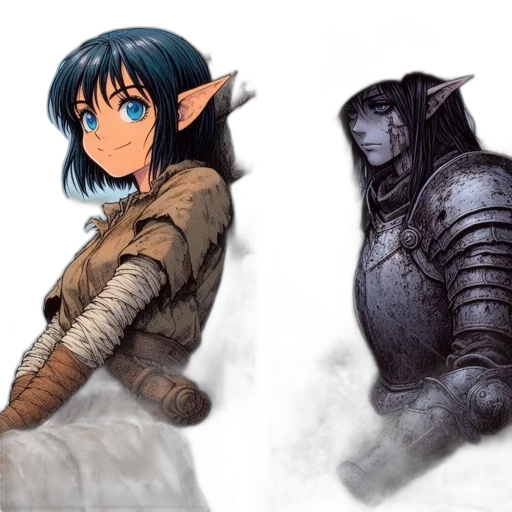 concept art, fantasy art, comic book art, watercolor transparent PNG cut-out