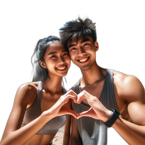 photorealistic, oil painting, 3d render, couple transparent PNG cut-out