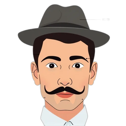 hat, staff, face, cartoon transparent PNG cut-out