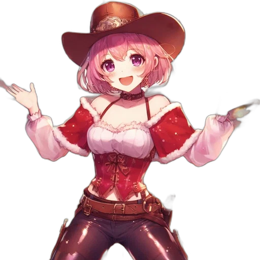 staff, hat, weapon, flower transparent PNG cut-out