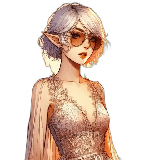 dress, staff, fantasy art, concept art transparent PNG cut-out