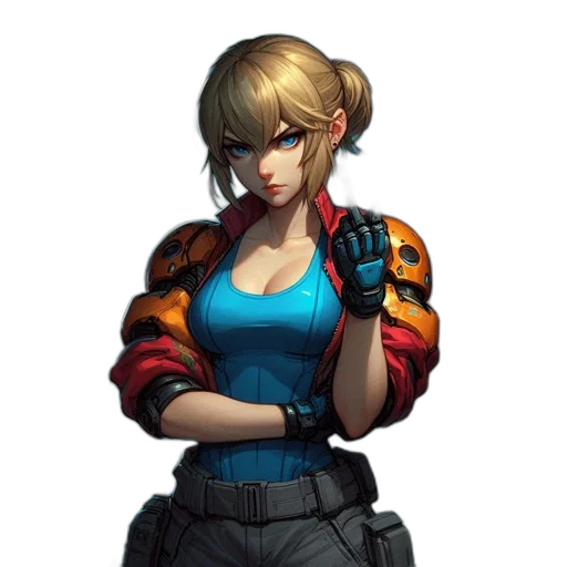 jacket, staff, weapon, face transparent PNG cut-out