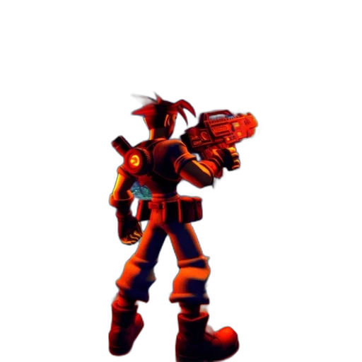 robot, weapon, staff, jacket transparent PNG cut-out