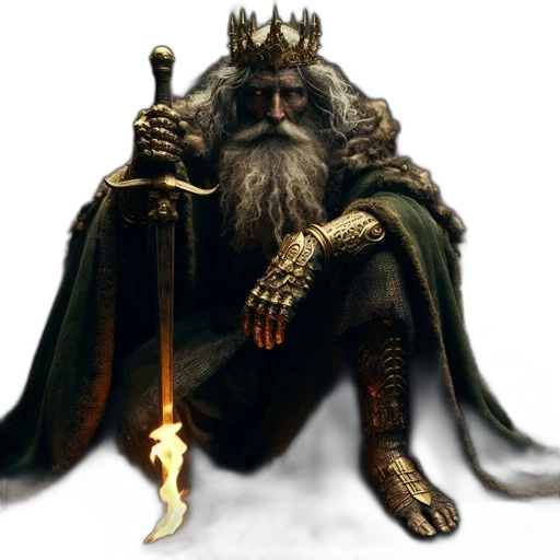 crown, sword, staff, dragon transparent PNG cut-out