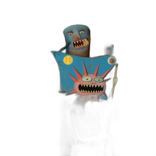 mask, robot, creature, staff transparent PNG cut-out