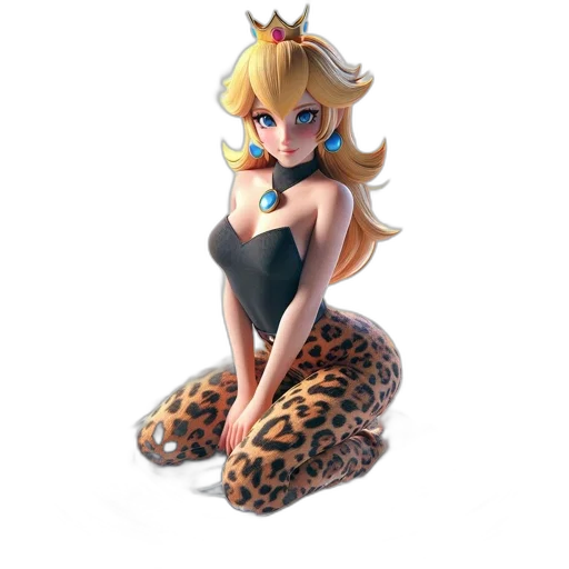 dress, animal, crown, 3d render transparent PNG cut-out