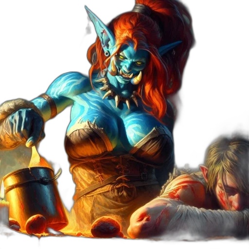 concept art, fantasy art, comic book art, 3d render transparent PNG cut-out