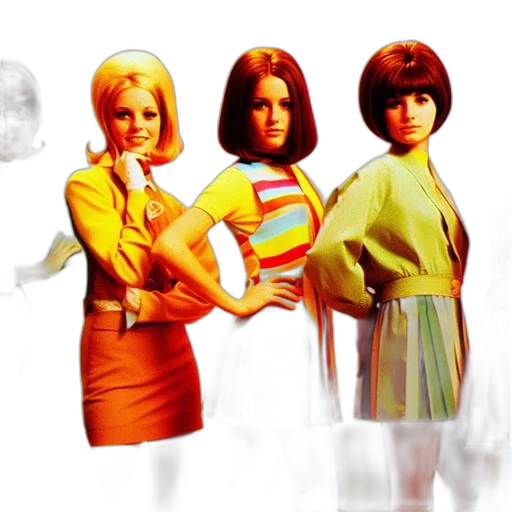 comic book art, outer space, five, women transparent PNG cut-out