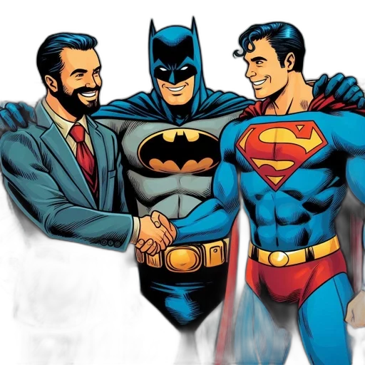 comic book art, concept art, cartoon, three transparent PNG cut-out
