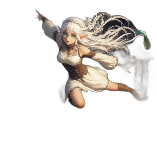 dragon, hair, staff, weapon transparent PNG cut-out