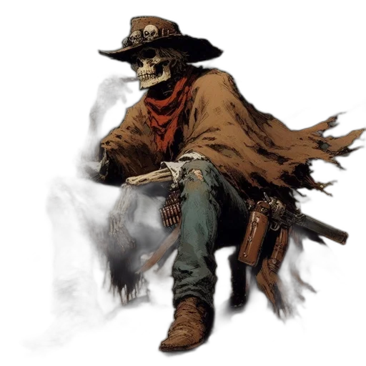 mask, jacket, hat, staff transparent PNG cut-out