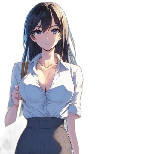 dress, staff, anime, concept art transparent PNG cut-out