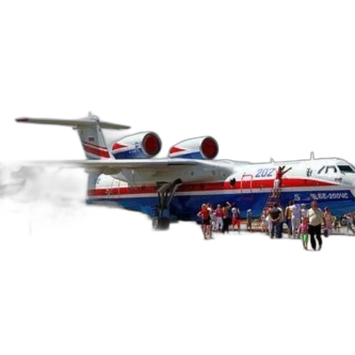 3d render, large, airplane, red transparent PNG cut-out