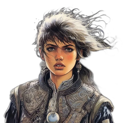 jacket, face, hair, staff transparent PNG cut-out