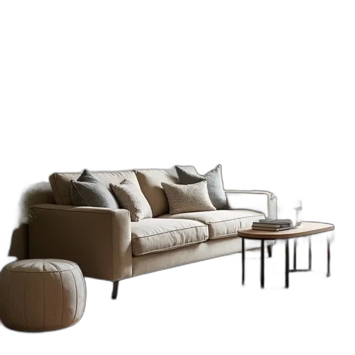 furniture, 3d render, photorealistic, earth tones transparent PNG cut-out