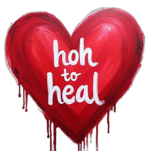 hand, colored, heart, painting transparent PNG cut-out
